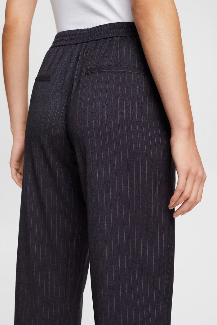 Mid-rise pinstriped jogger style trousers, NAVY, detail image number 4