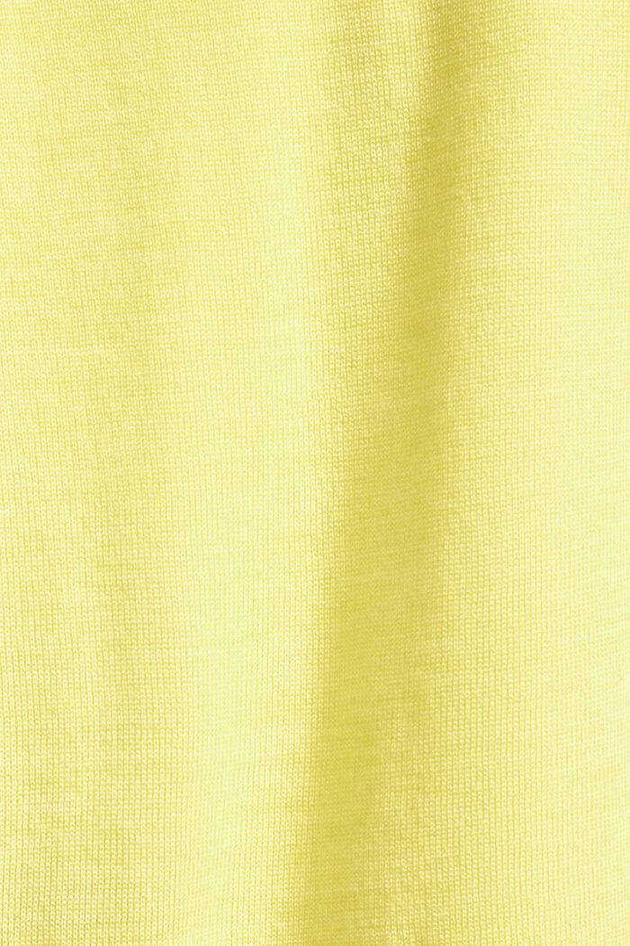 Cropped Super Fine Merino Wool Sweater, PASTEL YELLOW 5, detail image number 4