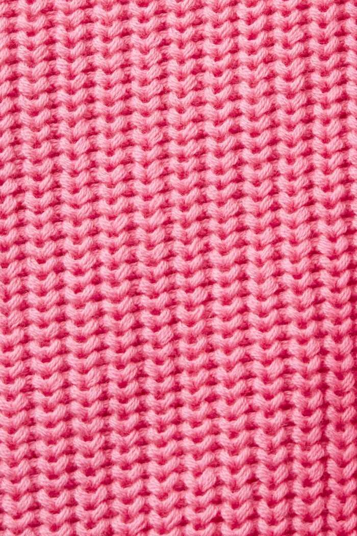 Slitted mock neck jumper, 100% cotton, PINK, detail image number 5