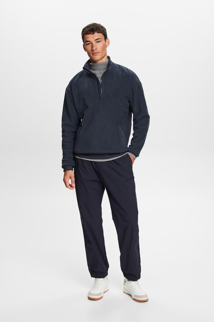 Fleece Half Zip Sweatshirt, PETROL BLUE, detail image number 4