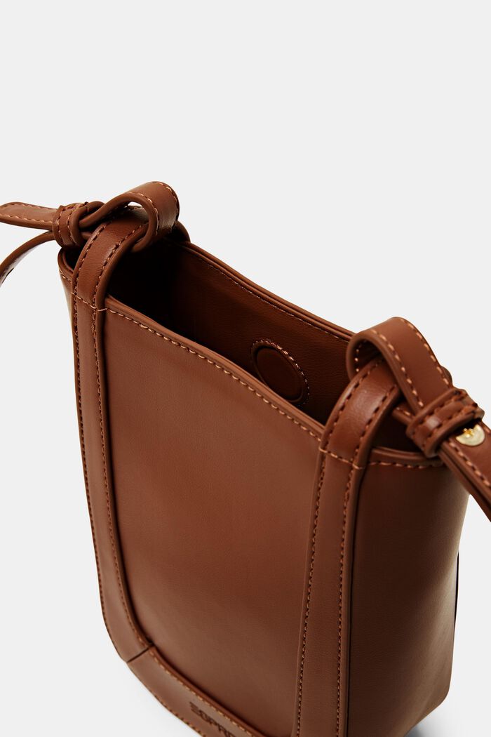 Faux Leather Crossbody Phone Bag, CARAMEL, detail image number 3