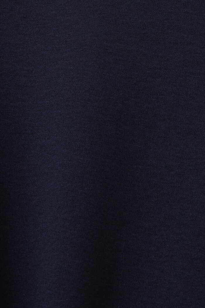 Scallop-Trim Cotton Jersey Top, NAVY, detail image number 5