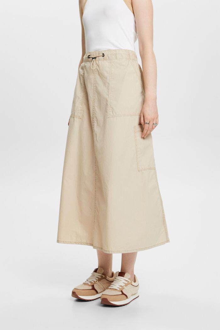 Pull-on cargo skirt, 100% cotton, SAND, detail image number 0