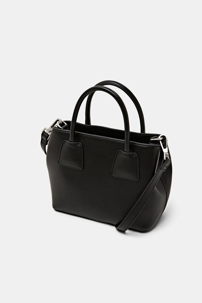 Faux Leather Shoulder Bag, BLACK, detail image number 2
