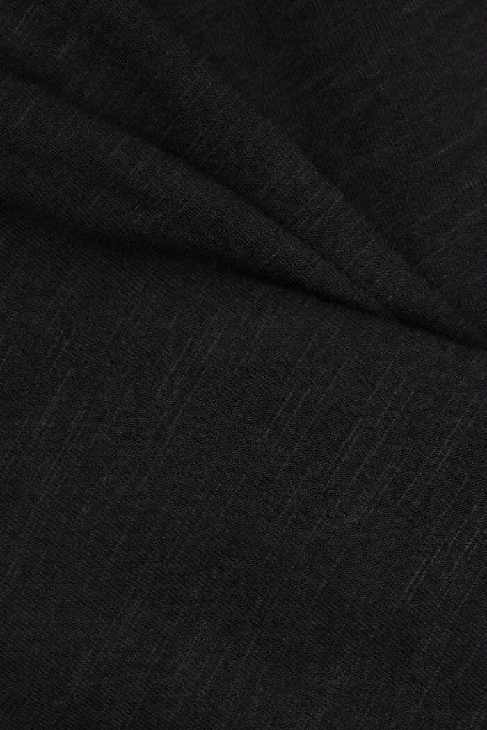 Jersey long sleeve top with button details, BLACK, detail image number 4