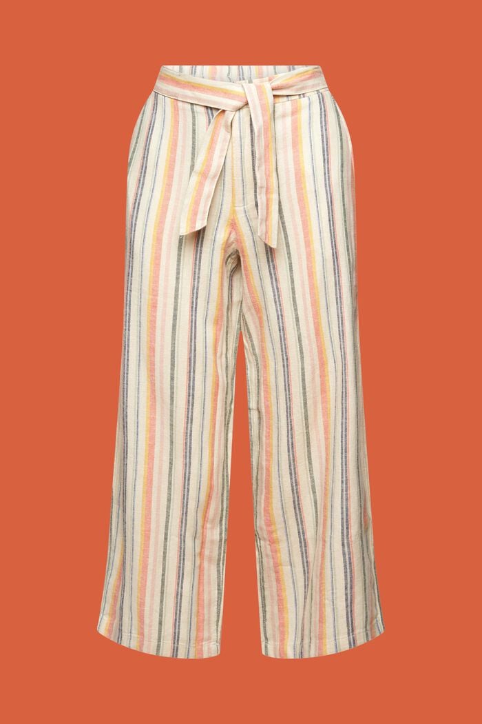 Striped culotte with fixed belt, SAND 3, detail image number 7
