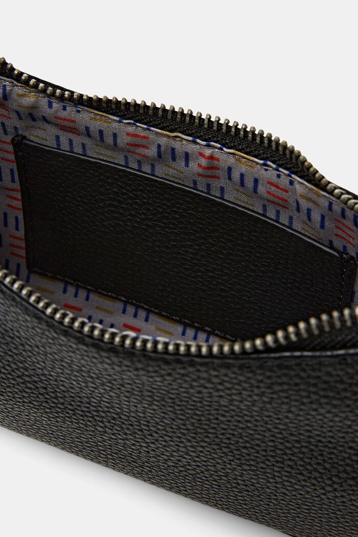 Mini Faux Leather Shoulder Bag, BLACK, detail image number 3