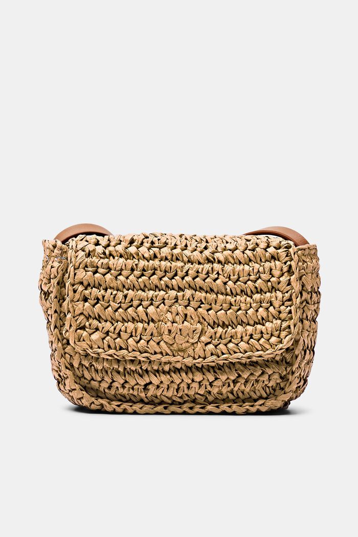 Crochet Flap Shoulder Bag, CAMEL, detail image number 0