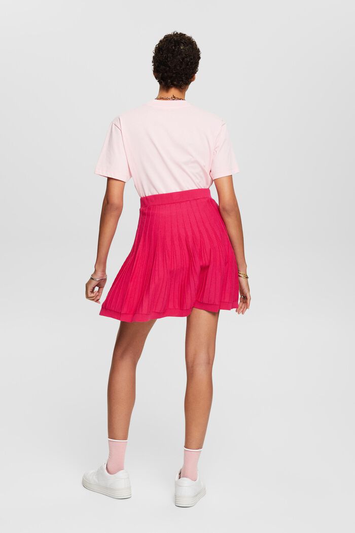 Pleated A-Line Mini Skirt, PINK FUCHSIA, detail image number 3