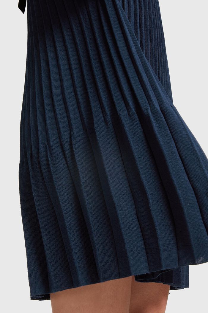 Pleated fit and flare dress, NAVY, detail image number 0