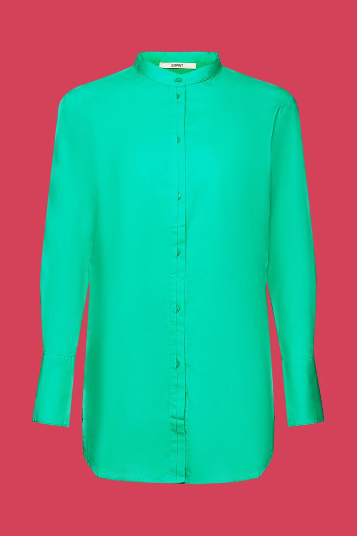 Blouse with round neck, organic cotton, LIGHT GREEN, detail image number 6