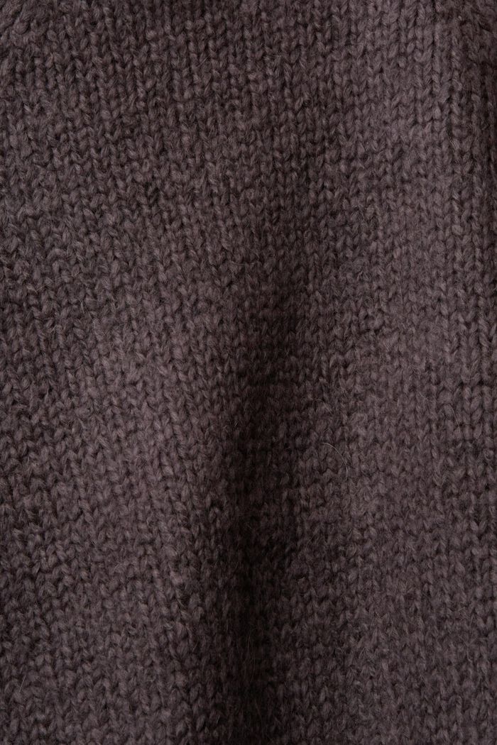 Cropped wool blend cardigan, ANTHRACITE, detail image number 6