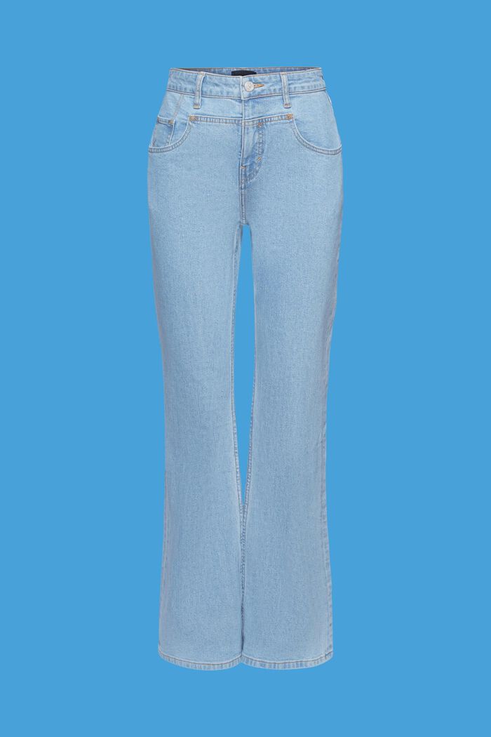 Bootcut jeans with a distinctive yoke, BLUE LIGHT WASHED, detail image number 6
