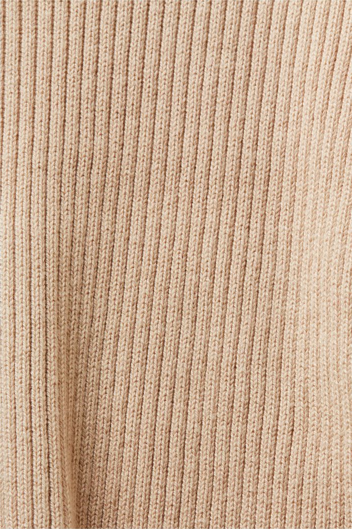 Rib-Knit Sweater, BEIGE, detail image number 4