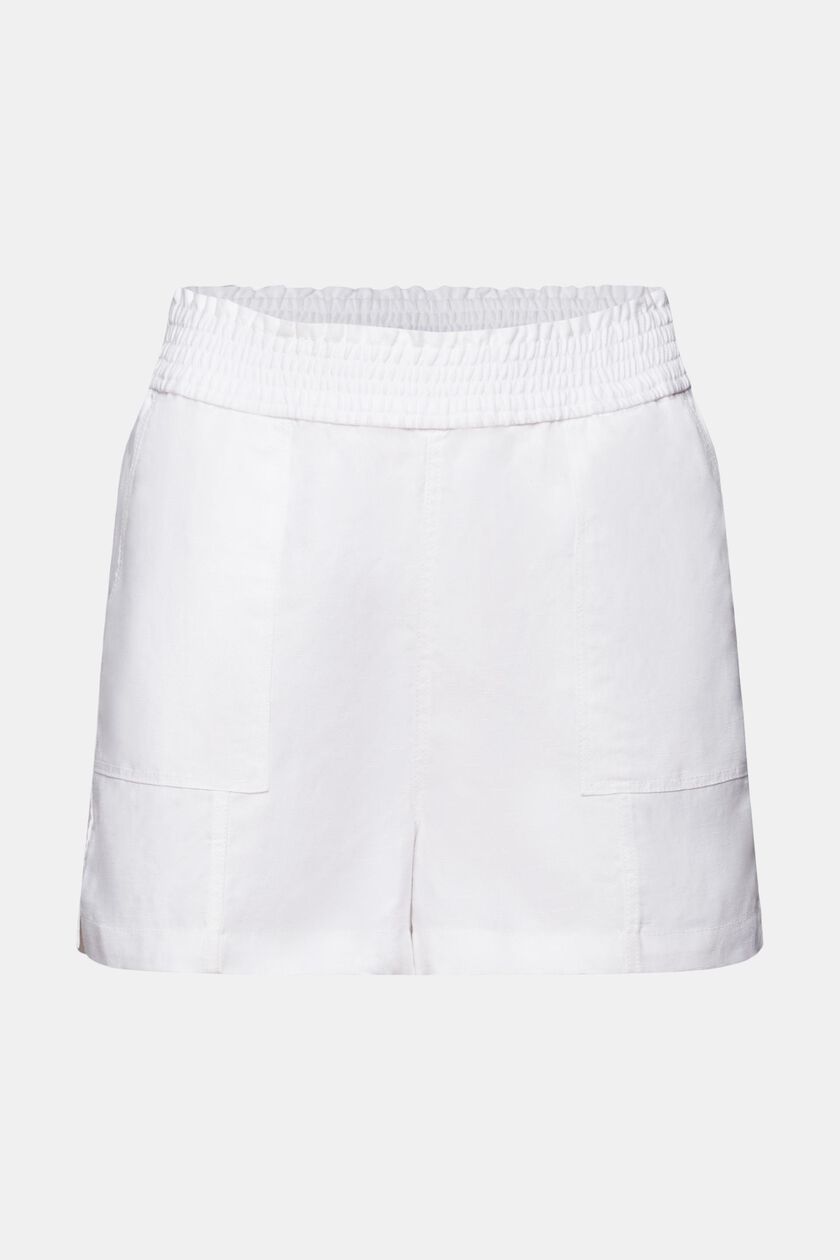 Pull-on shorts, linen blend