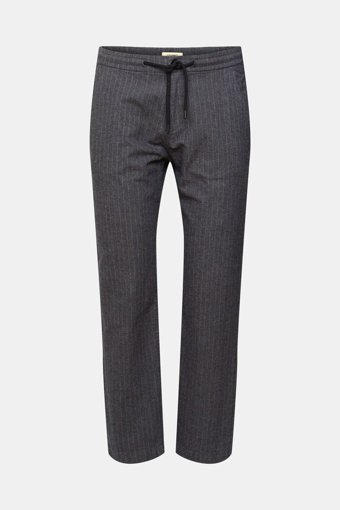 Pinstripe trousers with drawstring waistband, MEDIUM GREY, detail image number 5