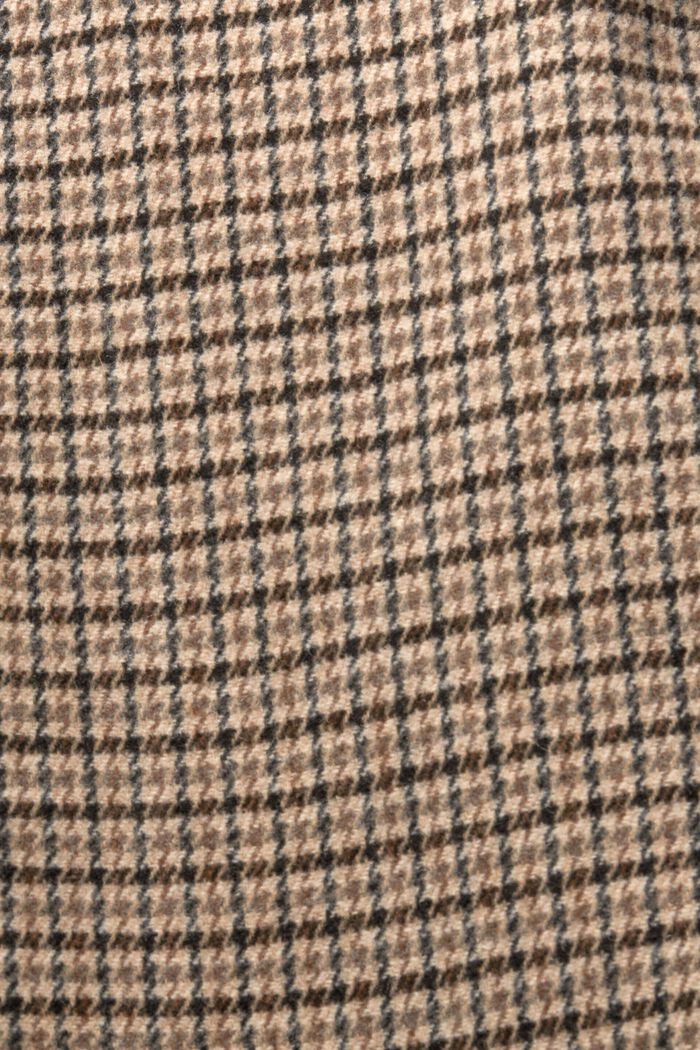 Checked wool blend coat, BARK, detail image number 1