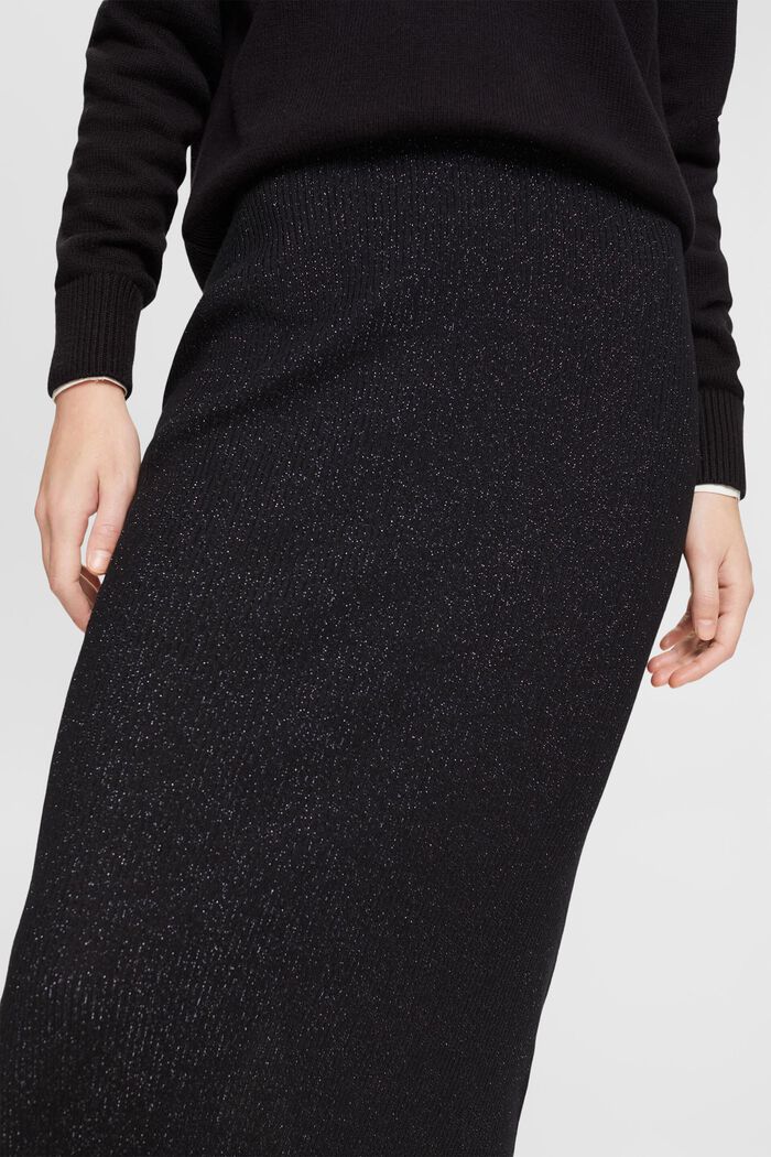 Sparkly midi skirt, BLACK, detail image number 0