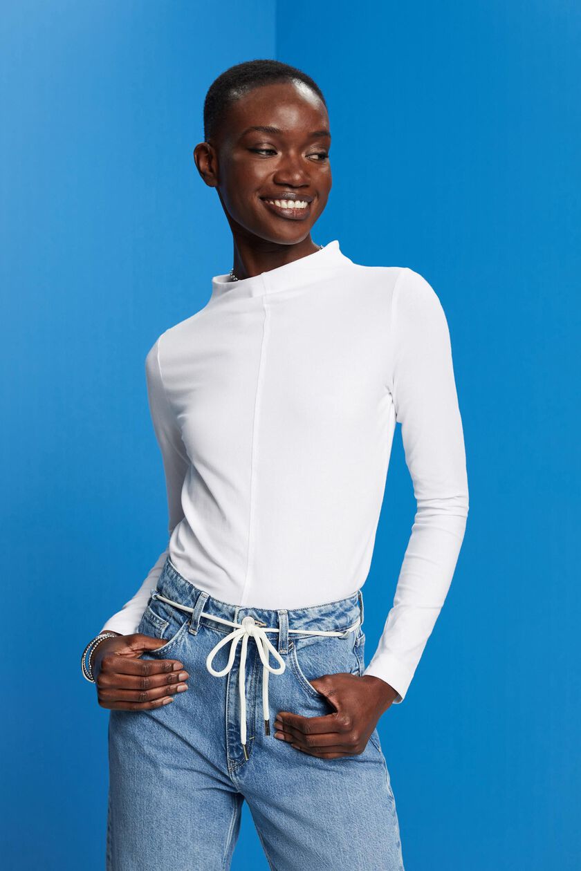 Boat neck long sleeve top