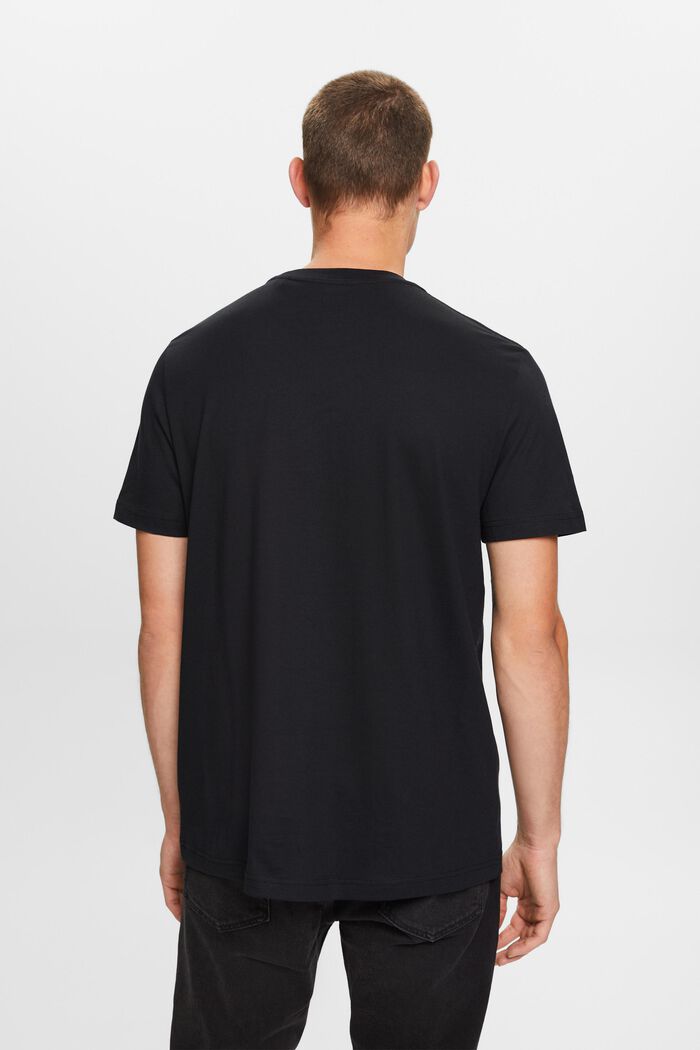 Pima Cotton-Jersey Crewneck T-Shirt, BLACK, detail image number 3