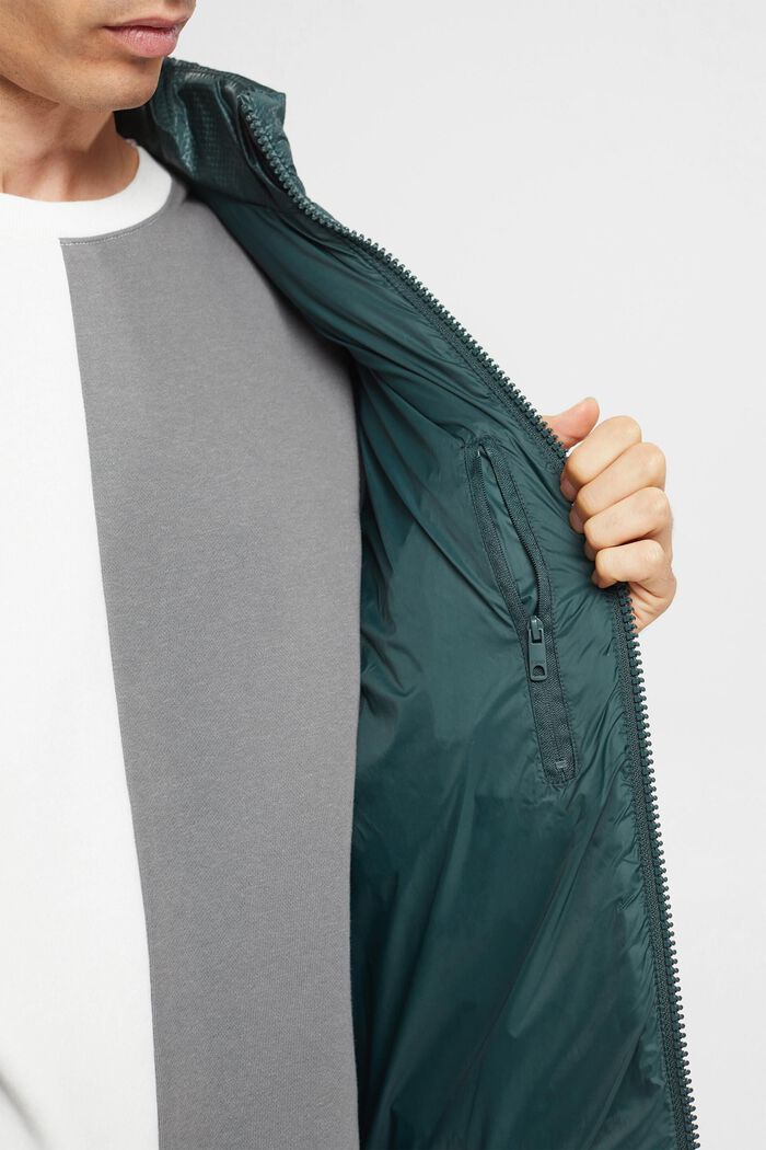 Textured puffer jacket, DARK TEAL GREEN, detail image number 2