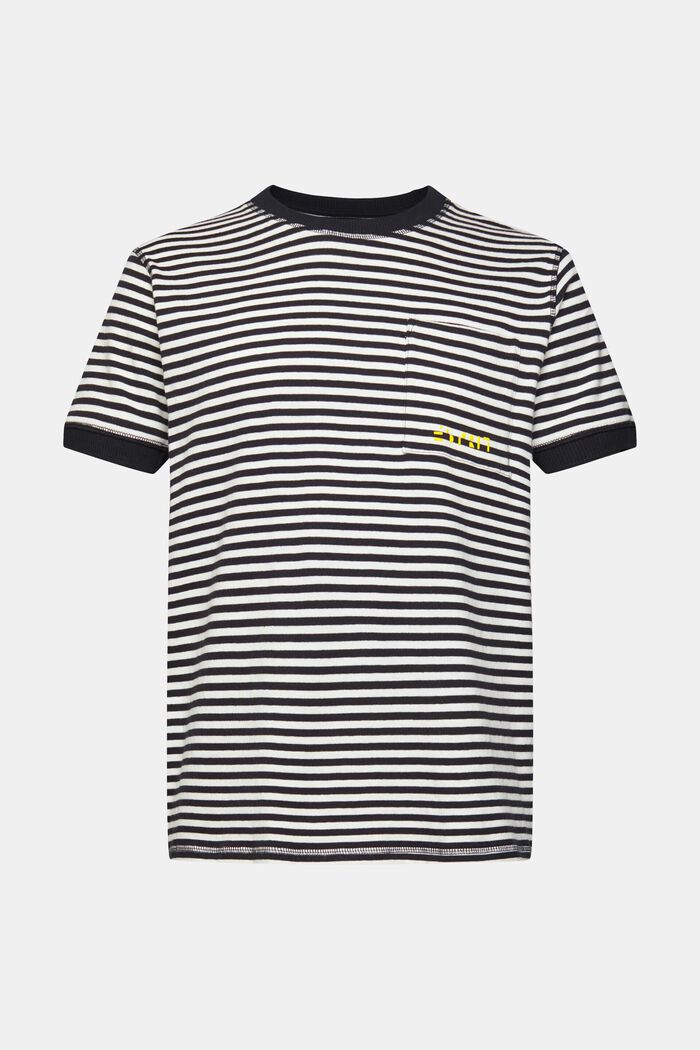 Striped knitted t-shirt, BLACK, detail image number 2