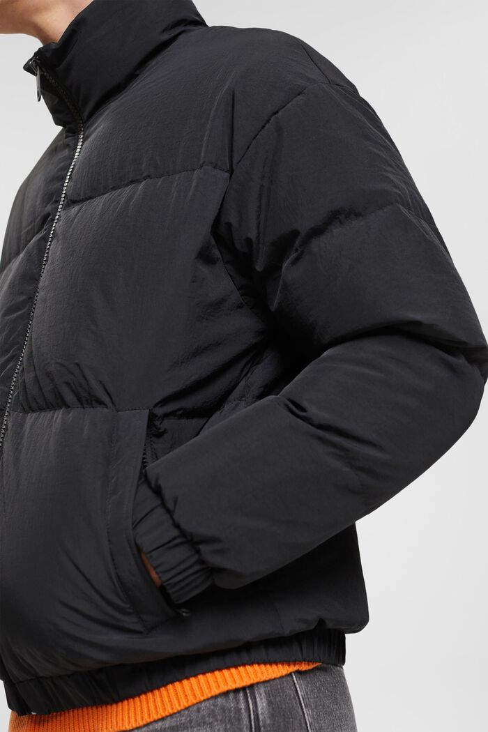 Puffer jacket with down padding, BLACK, detail image number 0