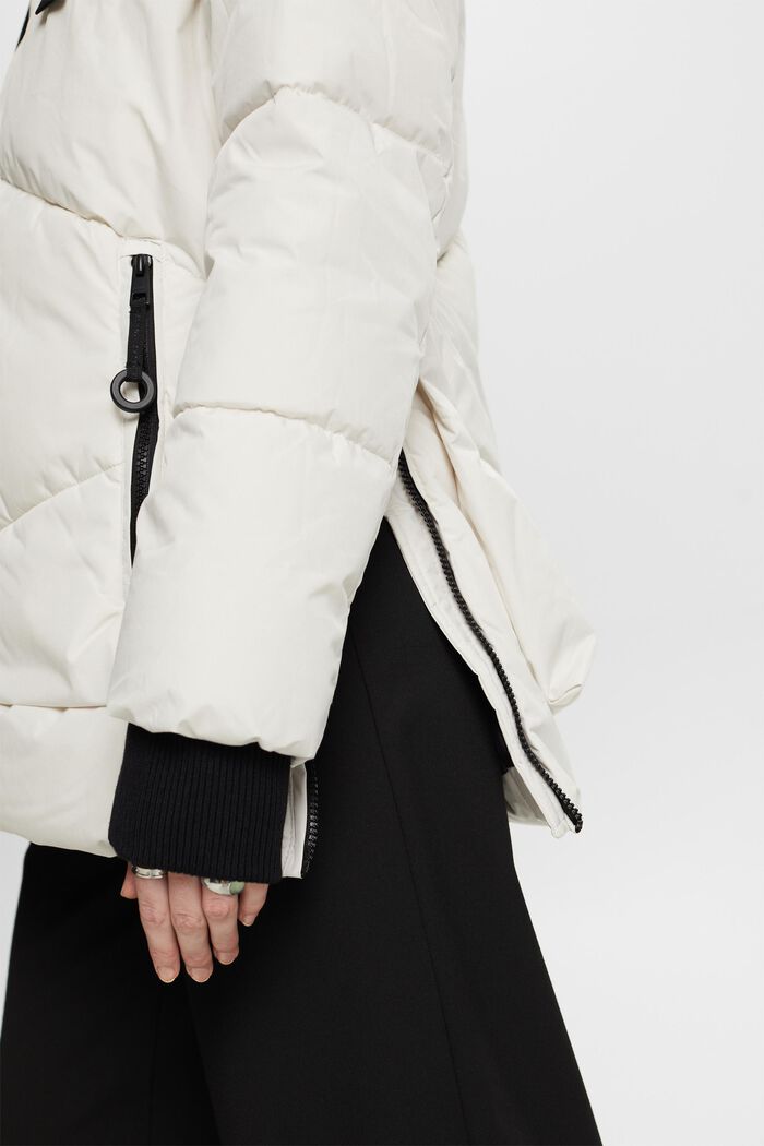 Hooded Quilted Puffer Jacket, CREAM BEIGE, detail image number 2