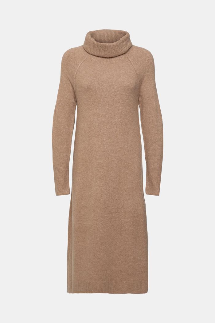 Wool blend turtleneck dress, TAUPE, detail image number 2