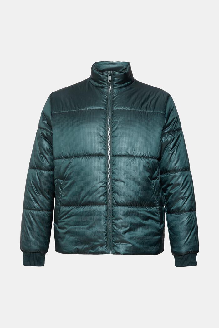 Textured puffer jacket, DARK TEAL GREEN, detail image number 2