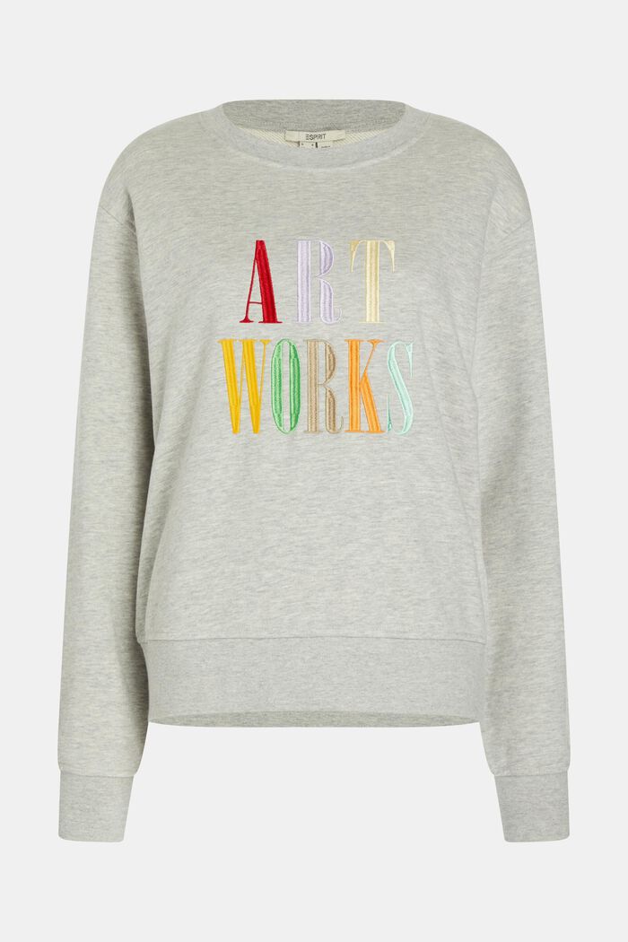 Sweatshirt with lettering embroidery, LIGHT GREY, detail image number 4