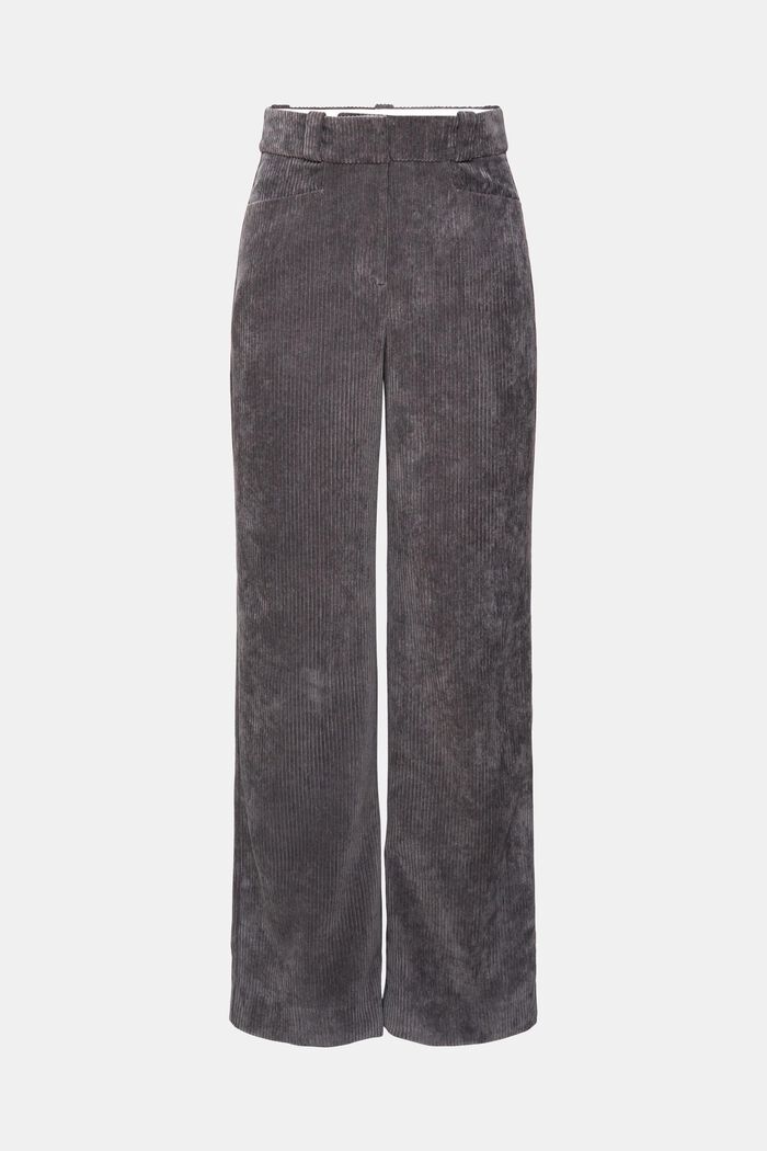 High-rise wide leg corduroy trousers, ANTHRACITE, detail image number 2