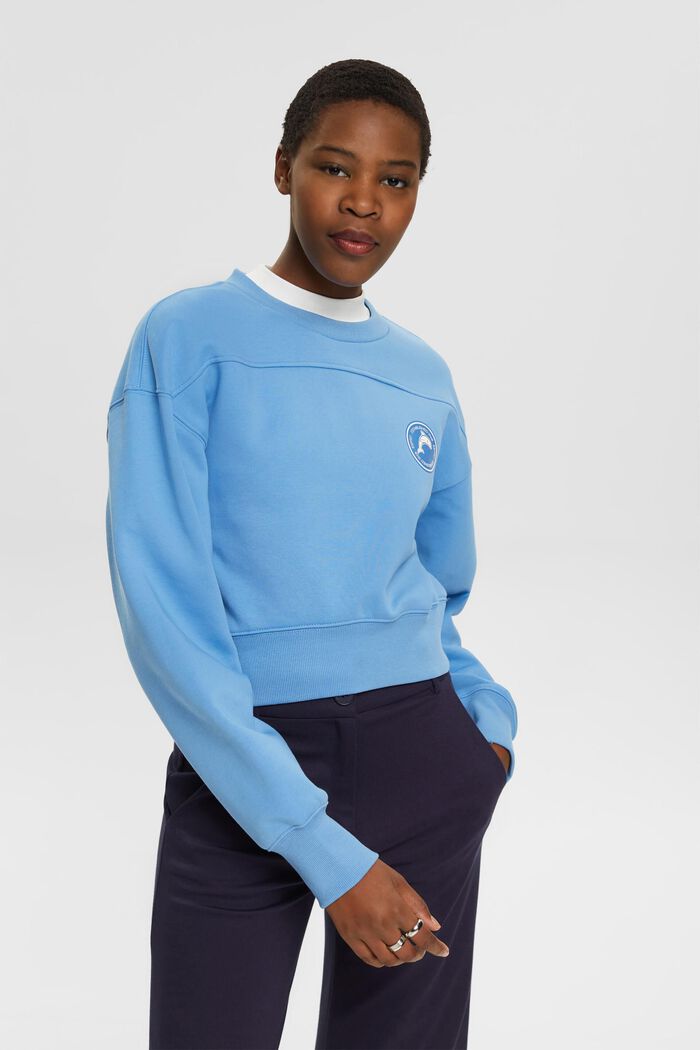 Cropped sweatshirt, LIGHT BLUE LAVENDER, detail image number 0