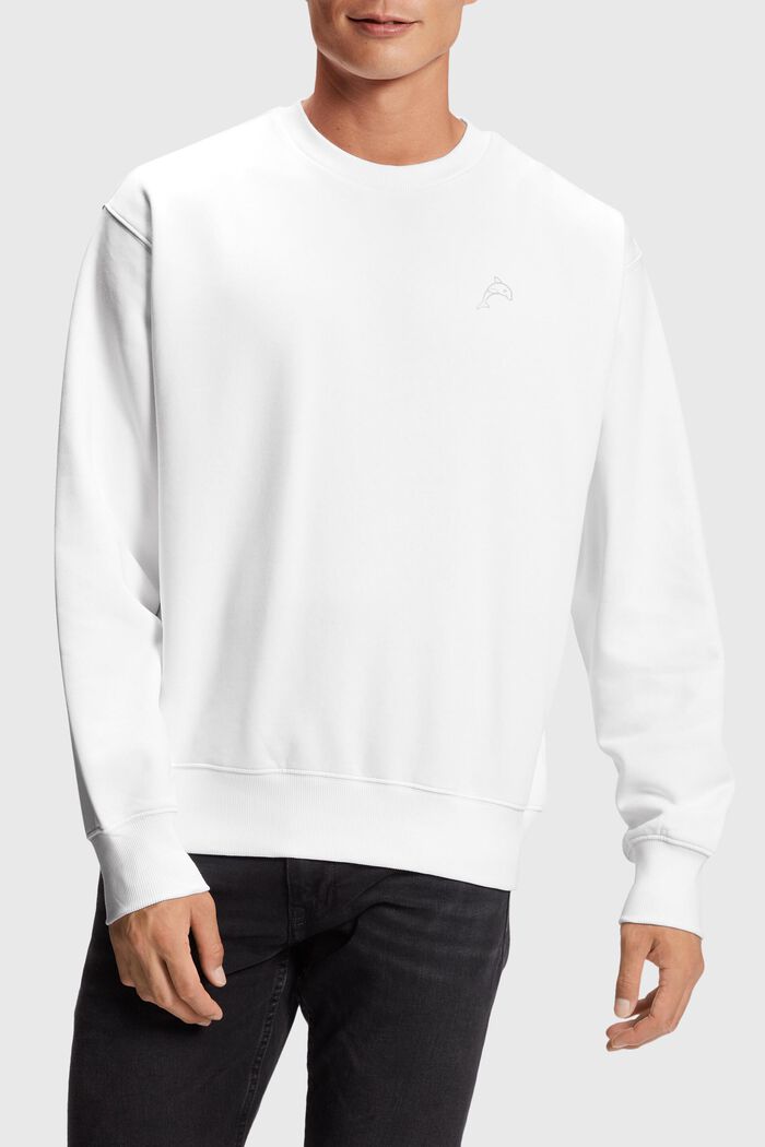 Color Dolphin Sweatshirt, WHITE, detail image number 0