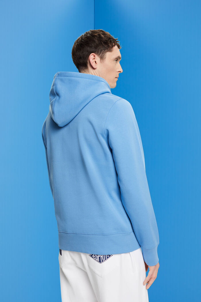 Logo Hooded Cotton Sweatshirt, LIGHT BLUE LAVENDER, detail image number 3