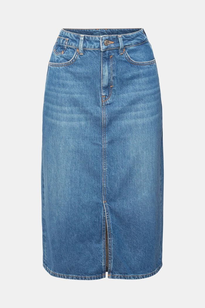 Denim skirt, organic cotton, BLUE MEDIUM WASHED, detail image number 7