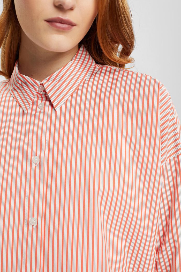 Striped Button-Down Shirt, ORANGE RED, detail image number 2