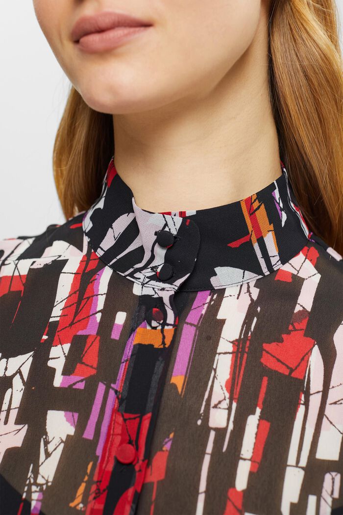 Patterned chiffon blouse, BLACK, detail image number 3