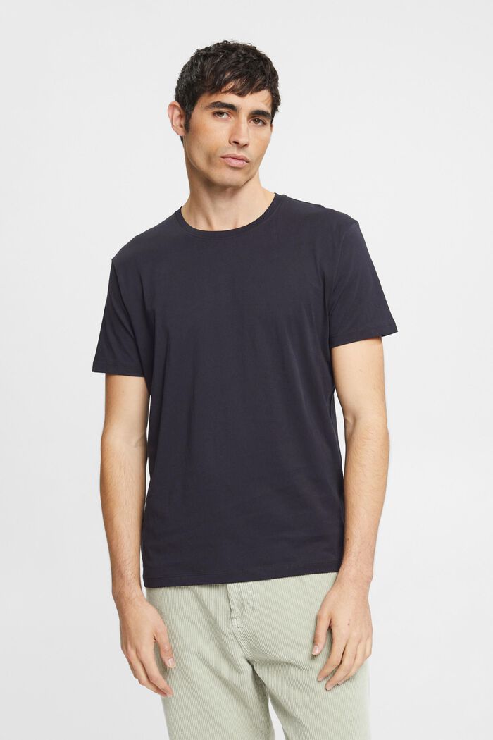 Two-pack crewneck cotton t-shirts, BLACK, detail image number 0