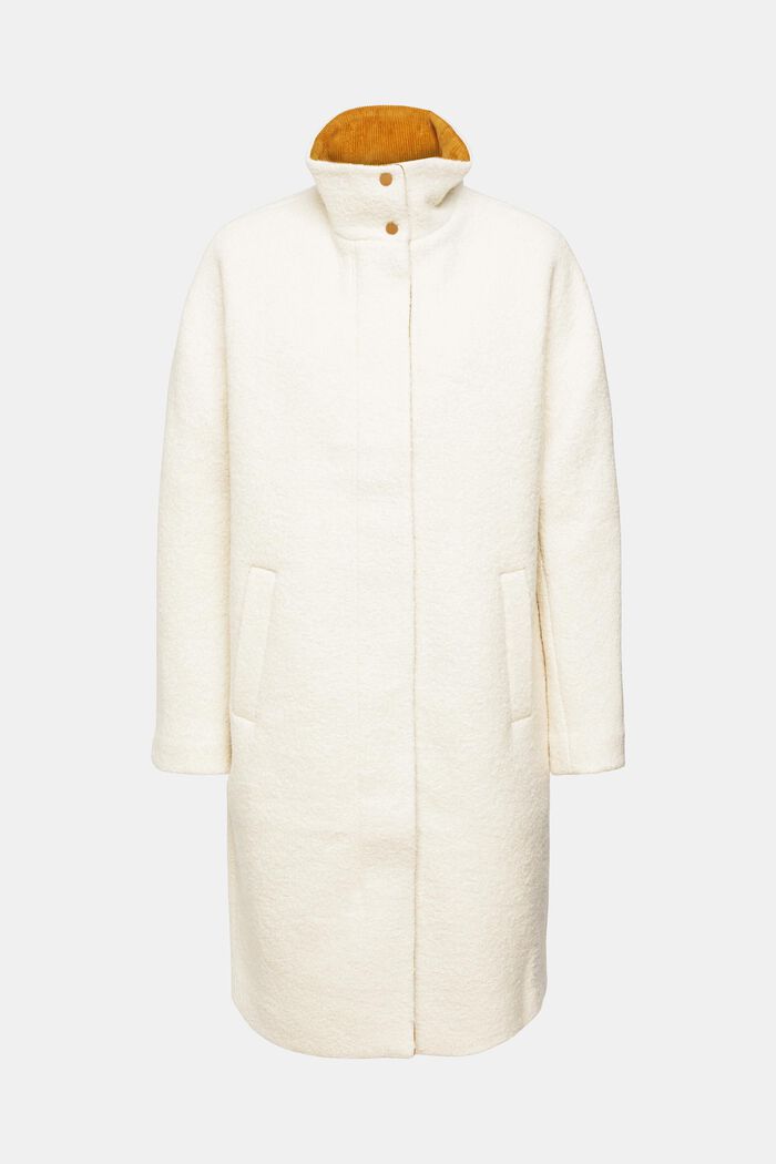Wool blend coat, CREAM BEIGE, detail image number 2