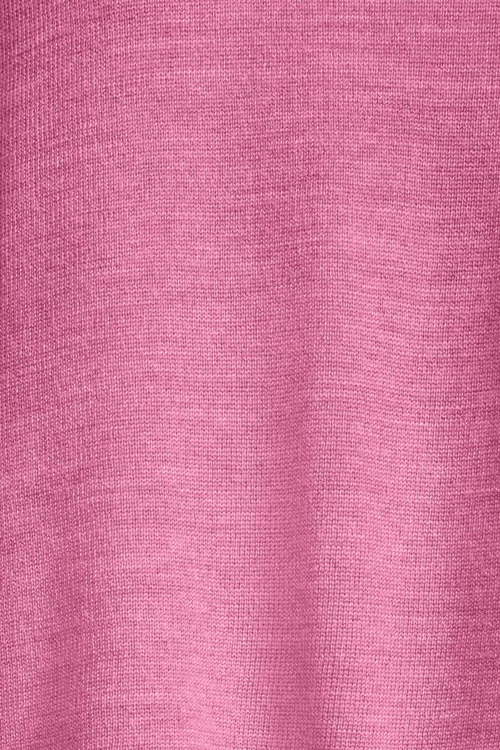 Cropped Super Fine Merino Wool Sweater, PINK FUCHSIA 5, detail image number 4