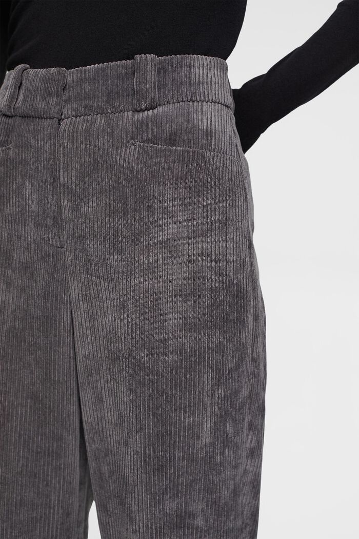 High-rise wide leg corduroy trousers, ANTHRACITE, detail image number 0