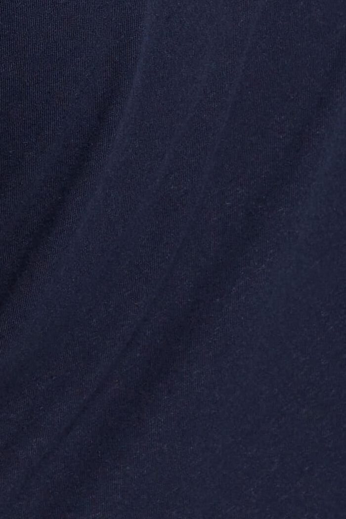 Crewneck t-shirt, cotton-linen blend, NAVY, detail image number 5