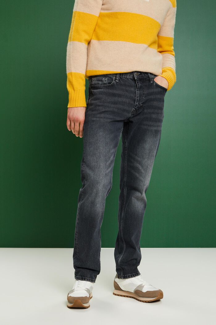 Mid-Rise Retro Straight Jeans, BLACK MEDIUM WASHED, detail image number 0