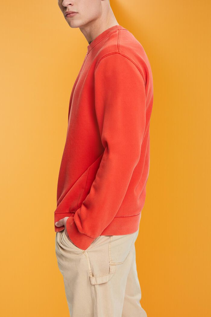 Plain regular fit sweatshirt, RED, detail image number 4