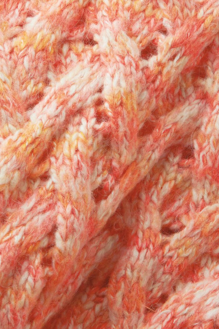 Striped Cable-Knit Sweater, BRIGHT ORANGE, detail image number 5