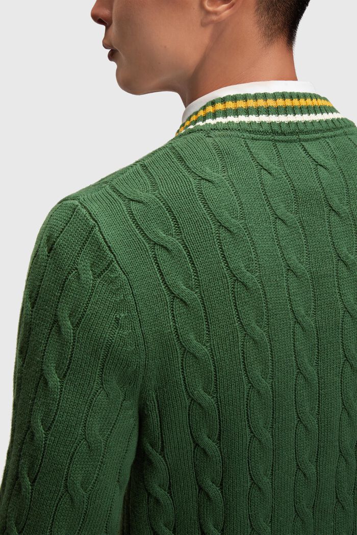 Dolphin logo tipped sweater, EMERALD GREEN, detail image number 3