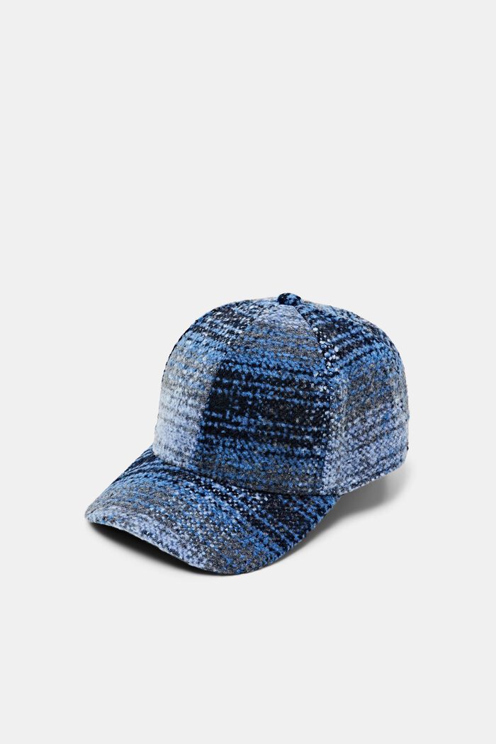 Checked Baseball Cap, BLUE, detail image number 0