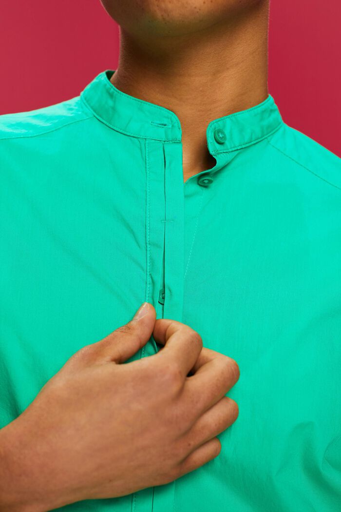 Blouse with round neck, organic cotton, LIGHT GREEN, detail image number 2