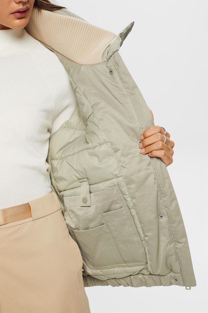 Recycled: padded parka jacket, DUSTY GREEN, detail image number 2